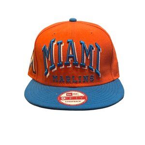 New Era Miami Marlins Mens SnapBack Hat Orange One Size OS